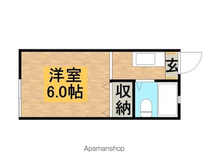 パームツリー[1R/17.95m2]の間取図