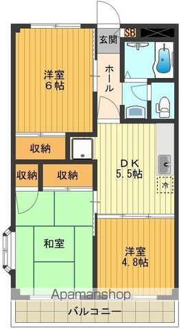 【日野市石田のマンションの間取り】