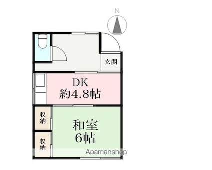 松本４丁目貸家[1DK/20m2]の間取図