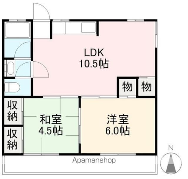 香川県高松市木太町[2LDK/50.02m2]の間取図