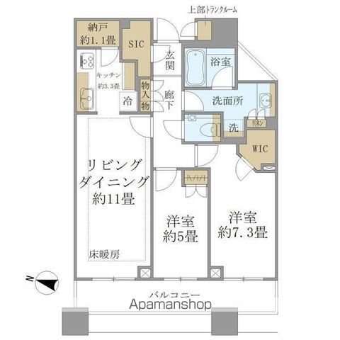 BRILLIATOWERS目黒ノースレジデンスの間取り写真