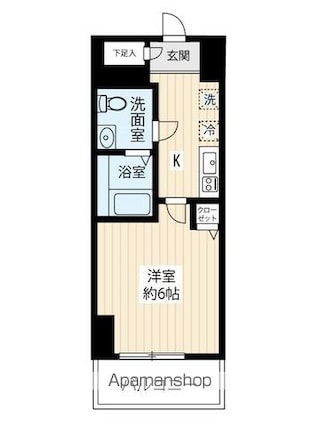 ＧＥＮＯＶＩＡ青砥ｓｋｙｇａｒｄｅｎ[1K/22.05m2]の間取図
