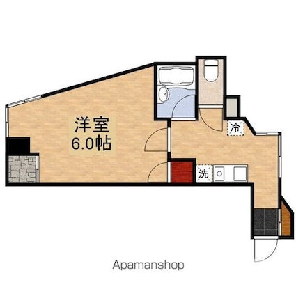 マイコート日野Ⅱ[1K/23.25m2]の間取図