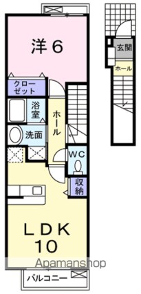 ソレイユ武蔵野[1LDK/42.37m2]の間取図