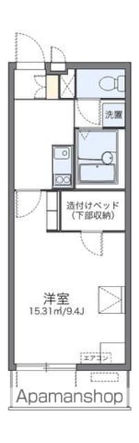 レオパレスソレーユⅢ[1K/26.08m2]の間取図