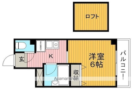 パイン蛍池[1R/21.1m2]の間取図