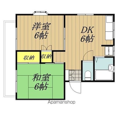 ハイツ唐沢２[2DK/41.31m2]の間取図