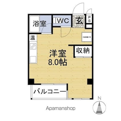ロイヤルハイツ森下[1R/27.38m2]の間取図