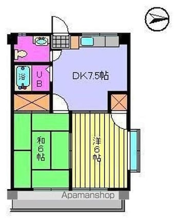 フェスト和光[2DK/38.88m2]の間取図