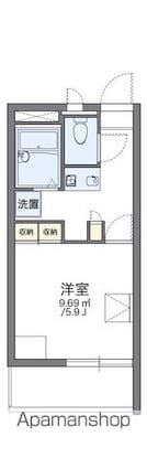 レオパレスグランシャリオ[1K/20.28m2]の間取図