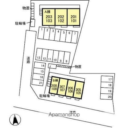 セジュール東鼎　ＡＢ[1K/26.71m2]の配置図