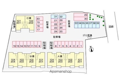 ベル　フィオーレＢ[2LDK/57.07m2]の配置図