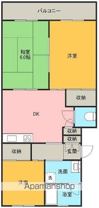 リバーサイドマンションⅡ[3DK/56.35m2]の間取図