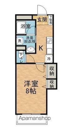 ロイヤルＭ橋詰[1K/28.97m2]の間取図