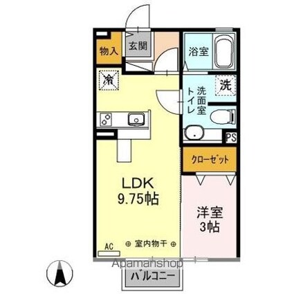 メゾン・ド・ボヌール　ＡＢ[1LDK/33.47m2]の間取図