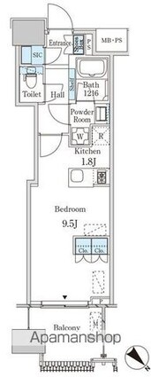レガシス中目黒[1R/31.41m2]の間取図