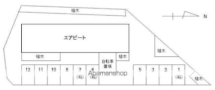 エアービート[1K/27m2]の配置図