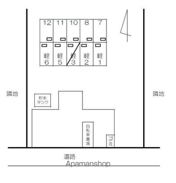 香川県高松市屋島西町[1K/23m2]の配置図