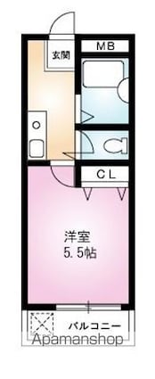 ドミトリー山根[1K/17.41m2]の間取図
