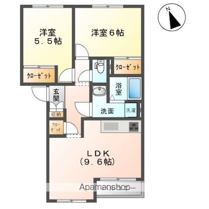 シティルミナスⅥ[2DK/51.82m2]の間取図