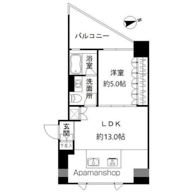 ＲＯＤＩＡ立川[1LDK/41.6m2]の間取図