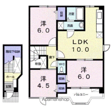 サンハイムＣ[2LDK/65.57m2]の間取図