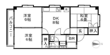 メゾンエトワール[3DK/54.65m2]の間取図
