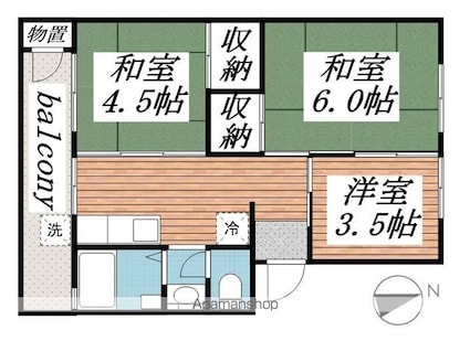 メゾン青葉台５号棟[3K/38.96m2]の間取図