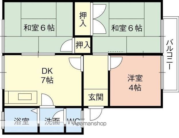 和歌山市松江北のハイツの間取り