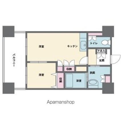 東京都新宿区西新宿８丁目[1DK/32.64m2]の間取図