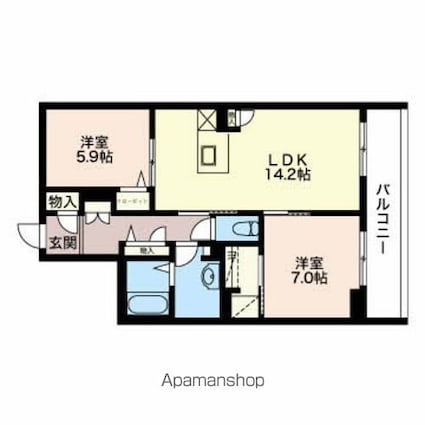 ＭＡＳＴＴＯＷＮ　Ａｓｔｒａｅａ[2LDK/66.75m2]の間取図