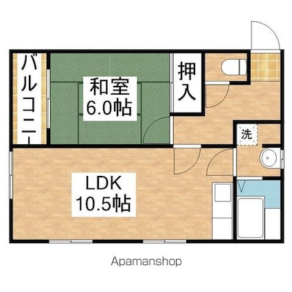 第二織田ビル[1LDK/32.5m2]の間取図