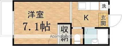 クリスタル[1R/23.08m2]の間取図