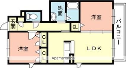 和歌山県和歌山市西庄[2LDK/54.91m2]の間取図
