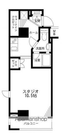 レジディア九段下[1K/34.87m2]の間取図