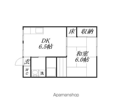 ビエノス岡[1DK/30m2]の間取図
