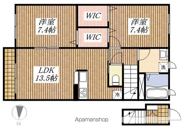 立川市柏町のアパートの間取り