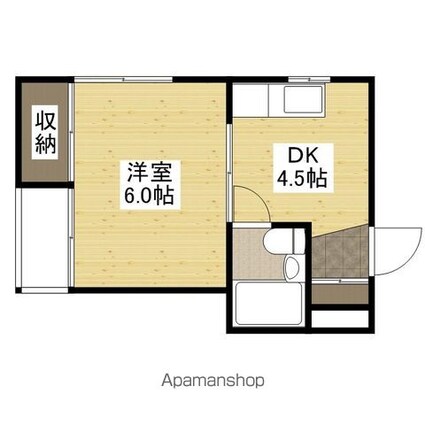 広島県広島市西区天満町[1DK/22.78m2]の間取図