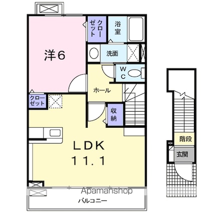 コヴァハイツＣ[1LDK/46.09m2]の間取図