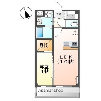 アヴァンセ[1LDK/36m2]の間取図