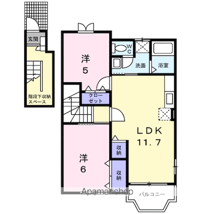 メゾンリーブルＢ[2LDK/59.39m2]の間取図