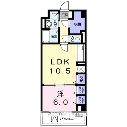 カーサブライト・ＤＤＳ[1LDK/44.79m2]の間取図