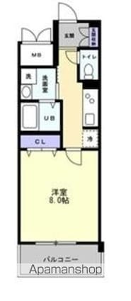 ＳーＲＥＳＩＤＥＮＣＥ中新町ａｖｅｌｉｓ[1K/28.39m2]の間取図