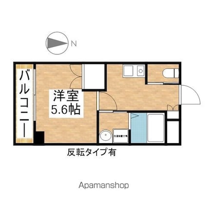 エンゼル栄[1K/21.77m2]の間取図