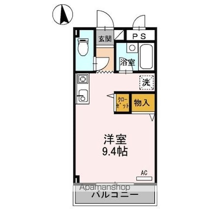 ブライトソレム３[1R/23.4m2]の間取図