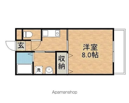 グローブタカマツ[1K/23.19m2]の間取図