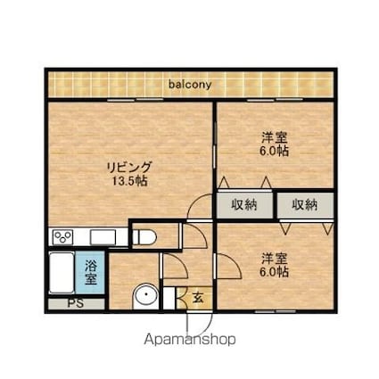 エクシード五郎台[2LDK/56.19m2]の間取図