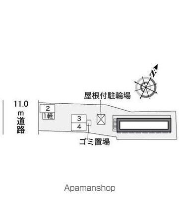 レオパレス若菜[1K/19.87m2]の配置図