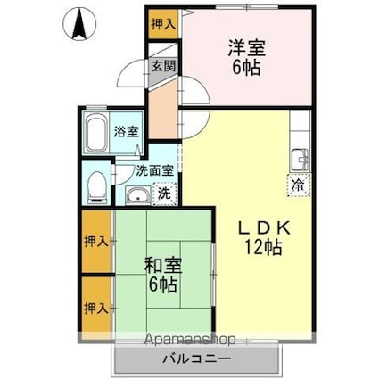 エトワール津島　Ｂ棟[2LDK/53.68m2]の間取図