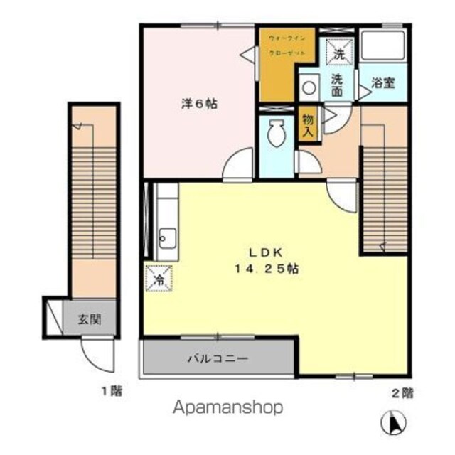 ウィスタリア・ガーデン　ＡＢ[1LDK/52.25m2]の間取図